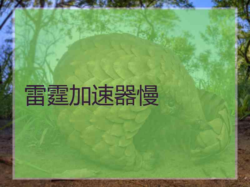 雷霆加速器慢