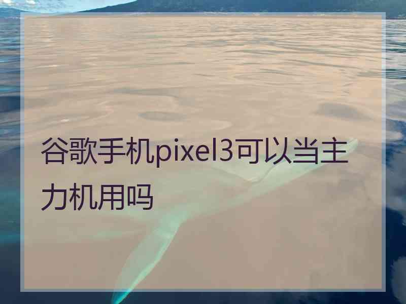 谷歌手机pixel3可以当主力机用吗