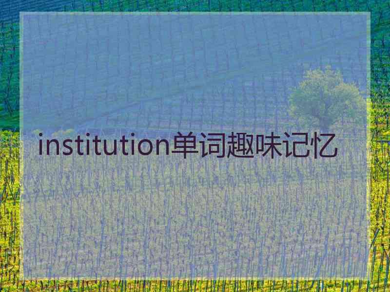 institution单词趣味记忆