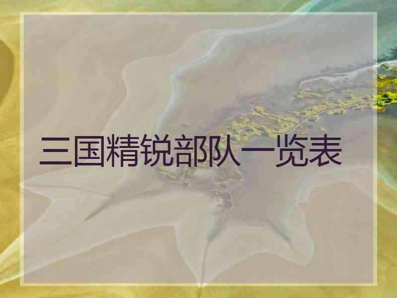 三国精锐部队一览表