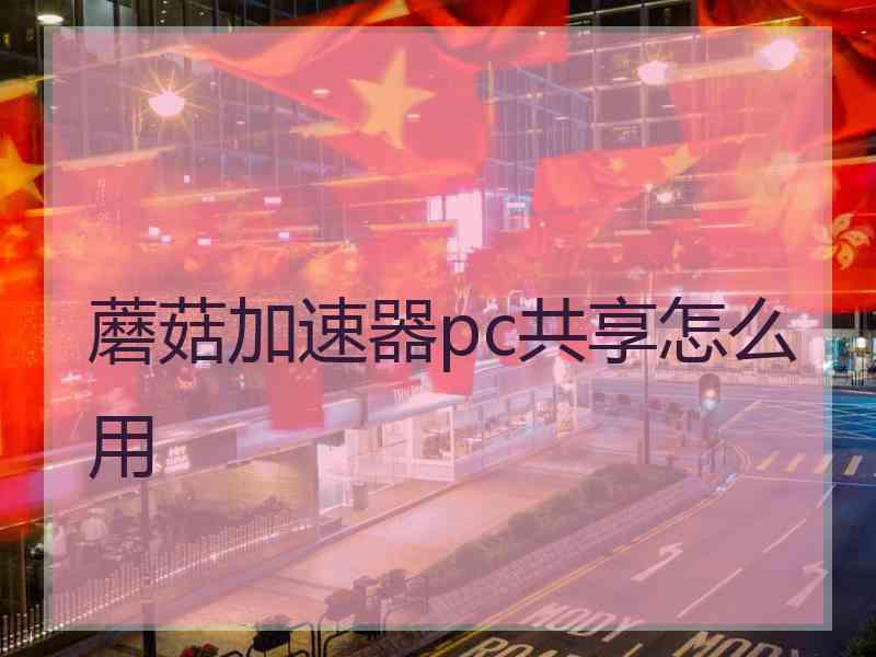 蘑菇加速器pc共享怎么用