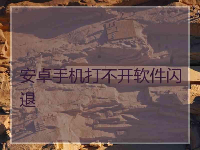 安卓手机打不开软件闪退
