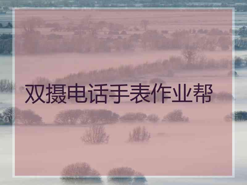 双摄电话手表作业帮