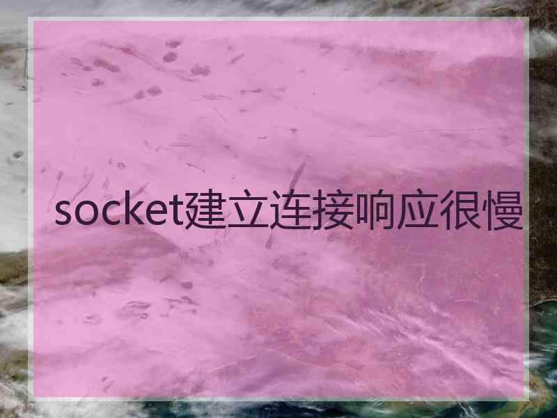 socket建立连接响应很慢