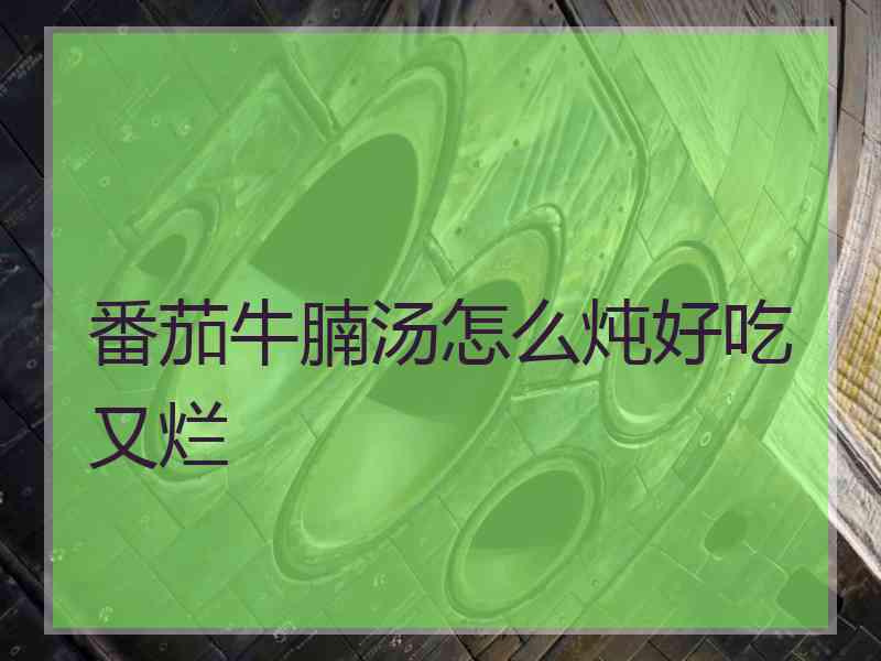 番茄牛腩汤怎么炖好吃又烂