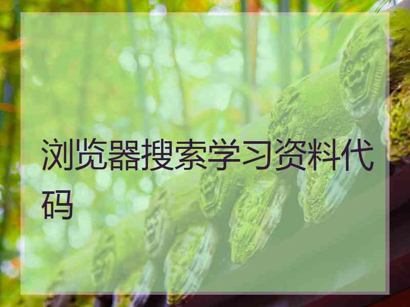 浏览器搜索学习资料代码