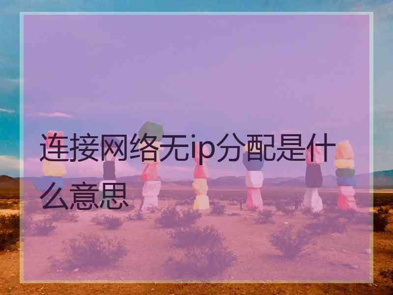 连接网络无ip分配是什么意思