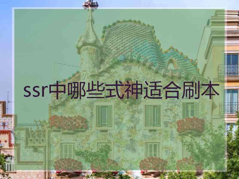 ssr中哪些式神适合刷本