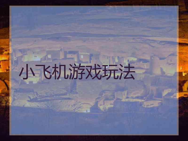 小飞机游戏玩法