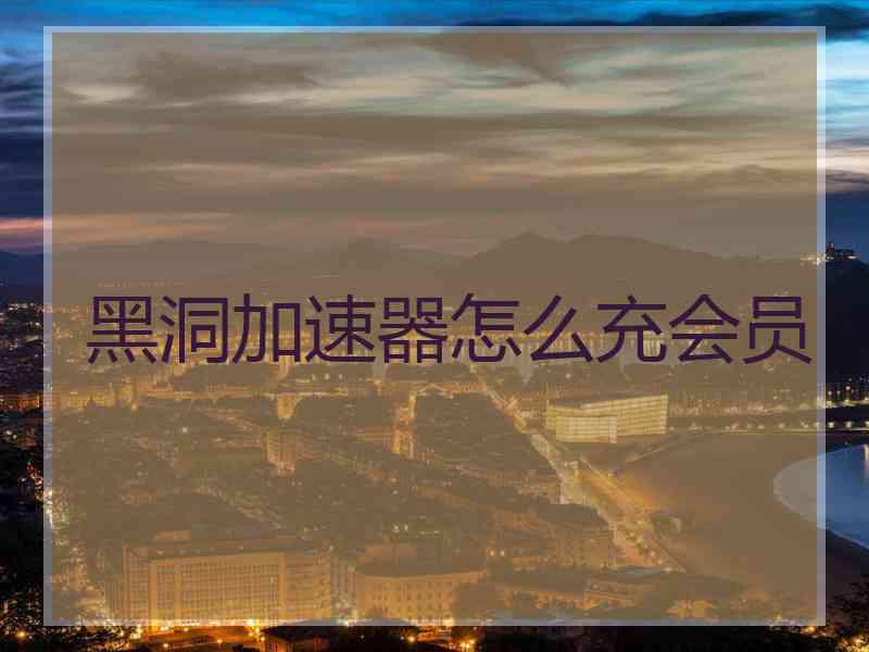 黑洞加速器怎么充会员