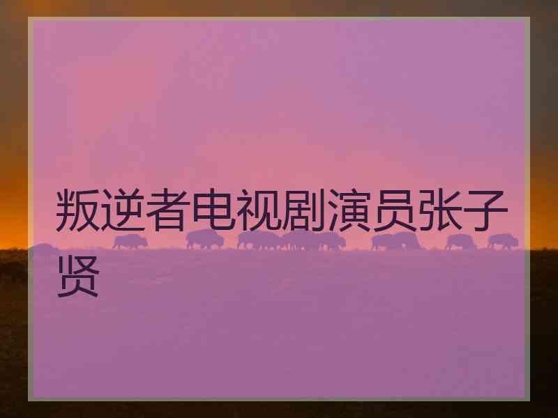叛逆者电视剧演员张子贤