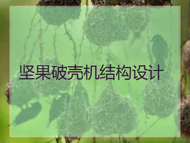 坚果破壳机结构设计
