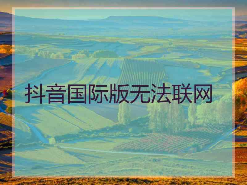 抖音国际版无法联网
