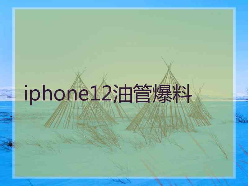 iphone12油管爆料