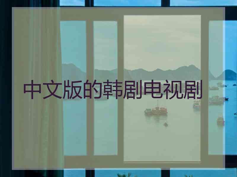 中文版的韩剧电视剧