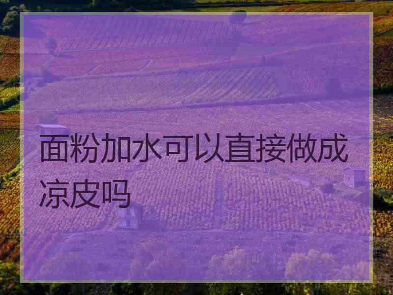 面粉加水可以直接做成凉皮吗