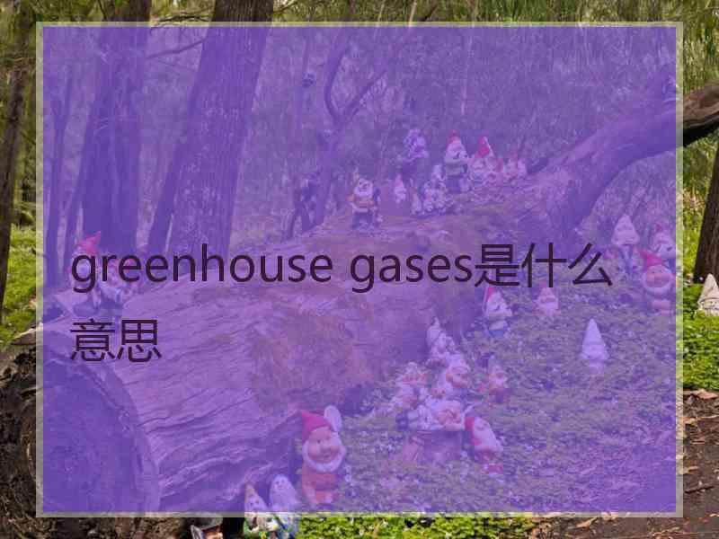 greenhouse gases是什么意思