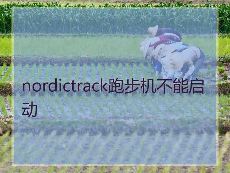 nordictrack跑步机不能启动