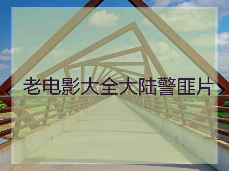 老电影大全大陆警匪片