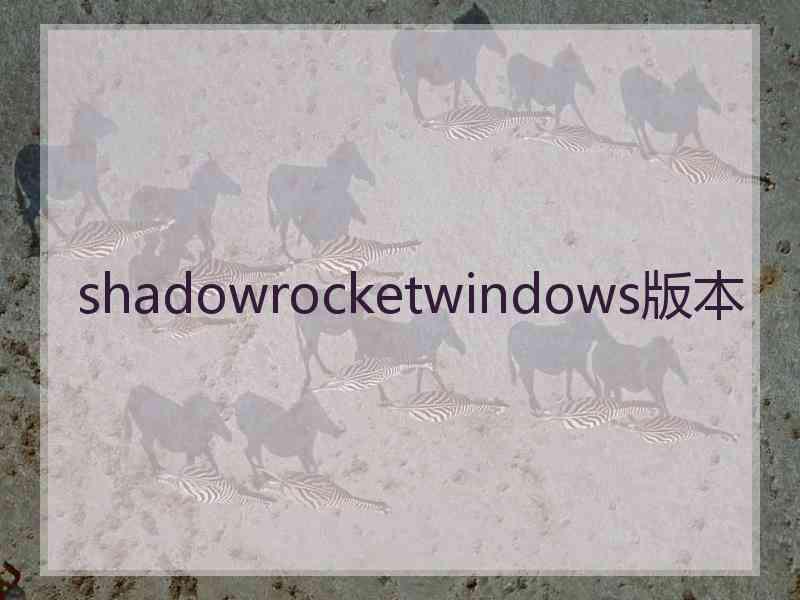 shadowrocketwindows版本