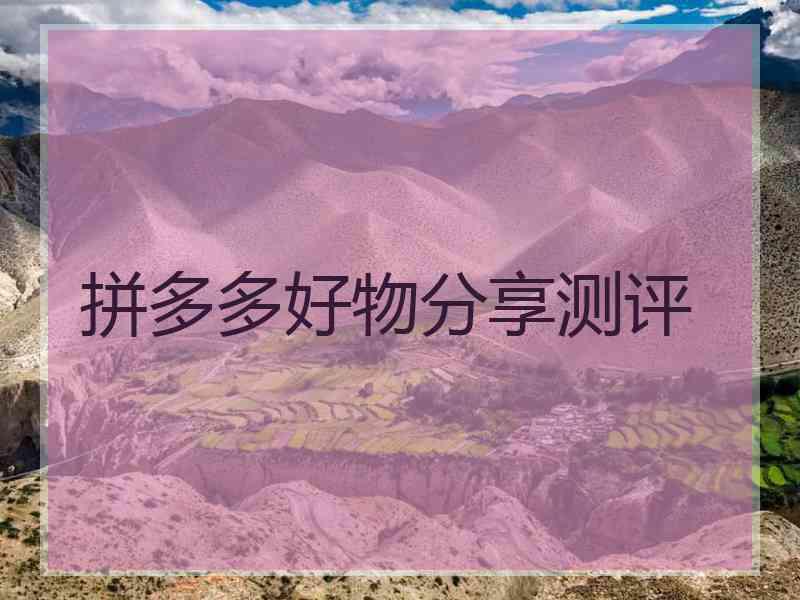 拼多多好物分享测评