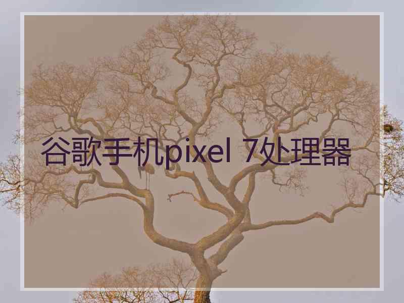 谷歌手机pixel 7处理器
