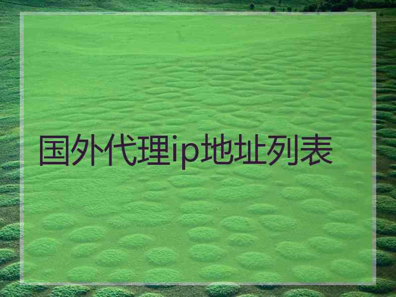 国外代理ip地址列表
