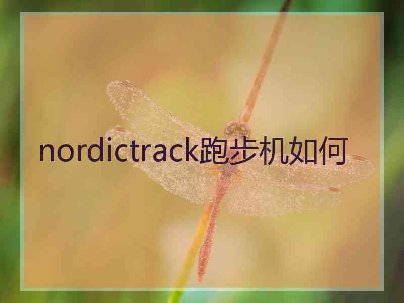 nordictrack跑步机如何