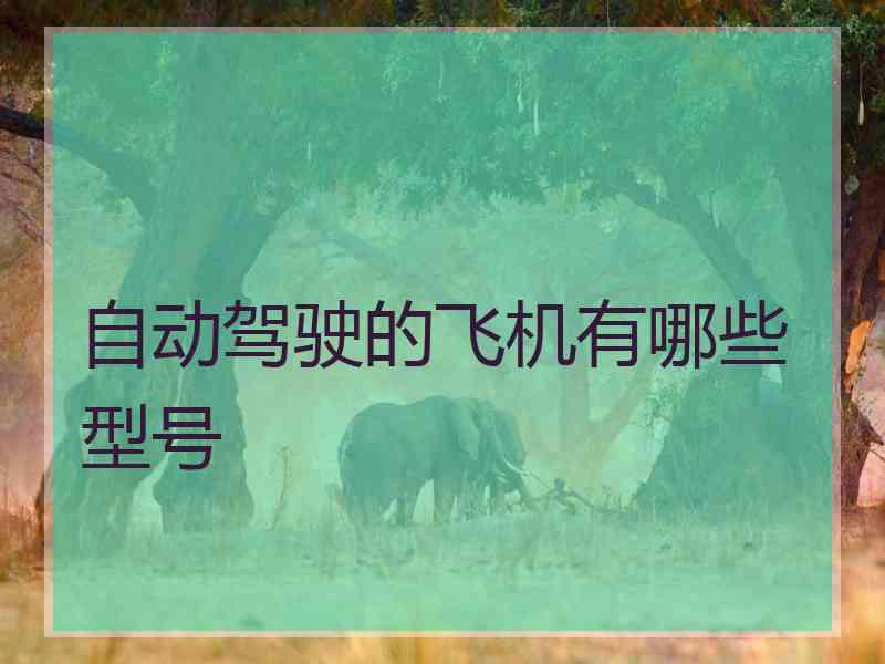 自动驾驶的飞机有哪些型号