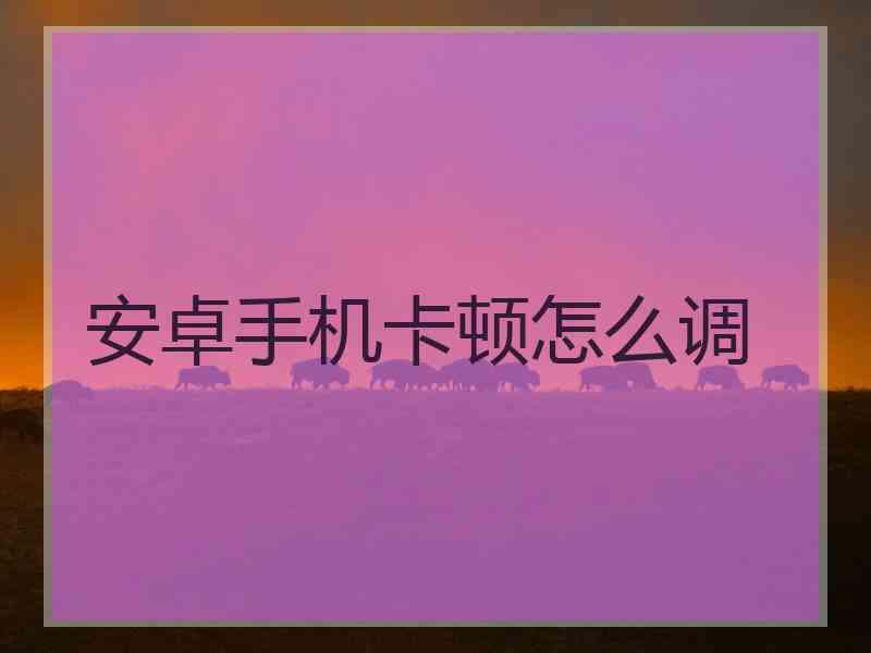 安卓手机卡顿怎么调