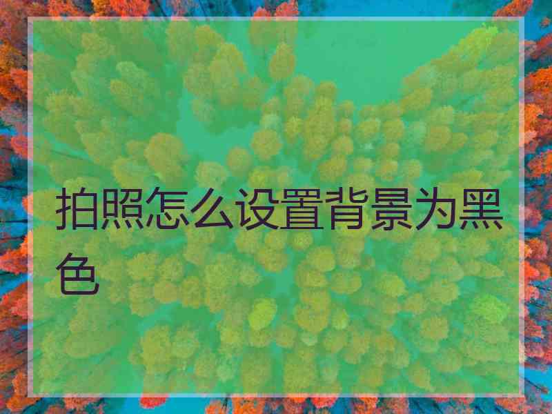 拍照怎么设置背景为黑色