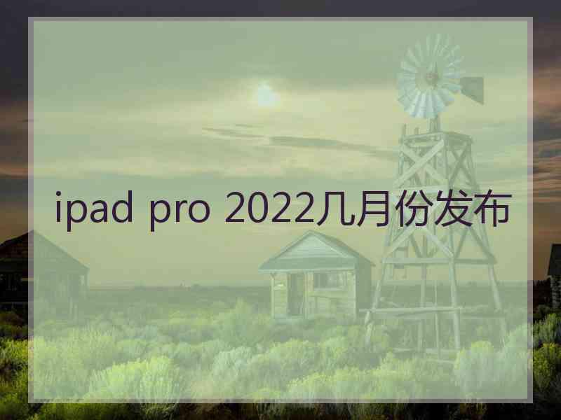 ipad pro 2022几月份发布