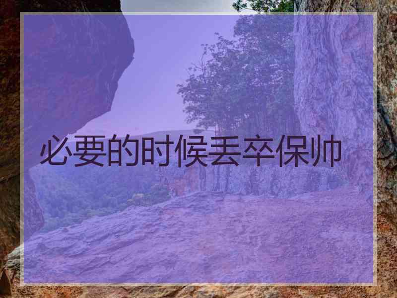必要的时候丢卒保帅