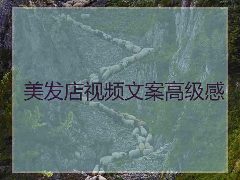 美发店视频文案高级感