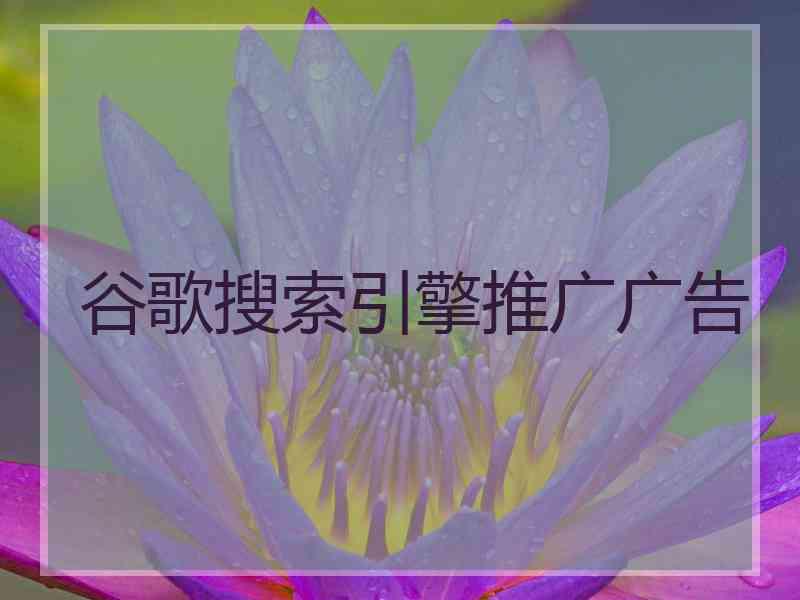 谷歌搜索引擎推广广告