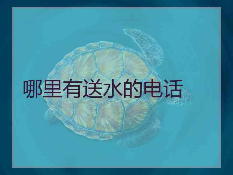 哪里有送水的电话