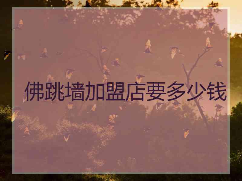 佛跳墙加盟店要多少钱