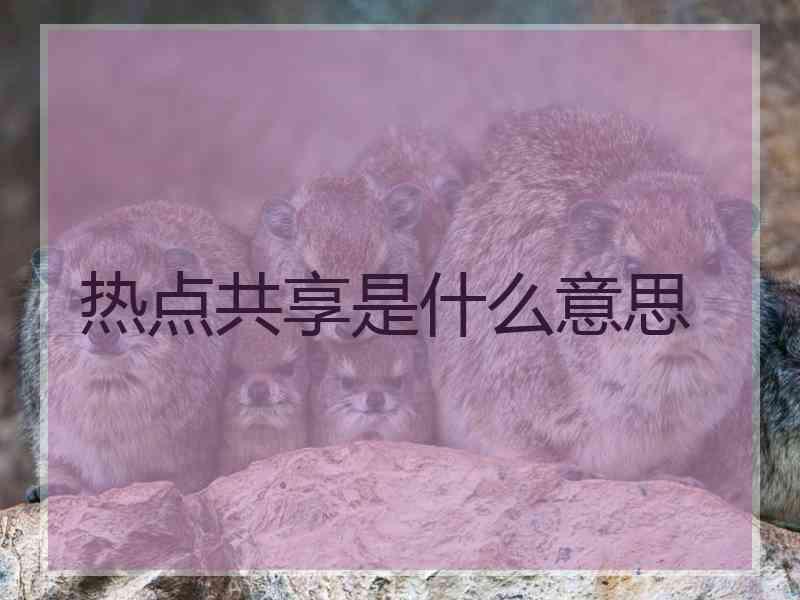 热点共享是什么意思