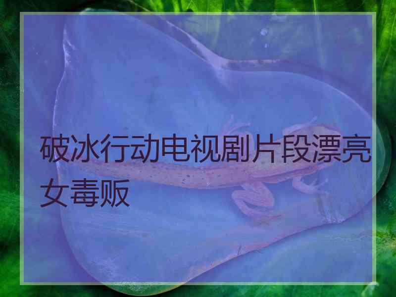 破冰行动电视剧片段漂亮女毒贩