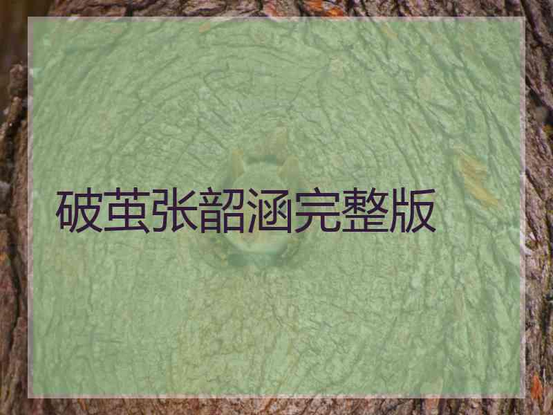 破茧张韶涵完整版