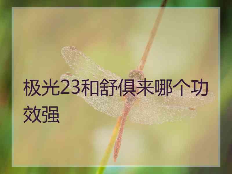 极光23和舒俱来哪个功效强