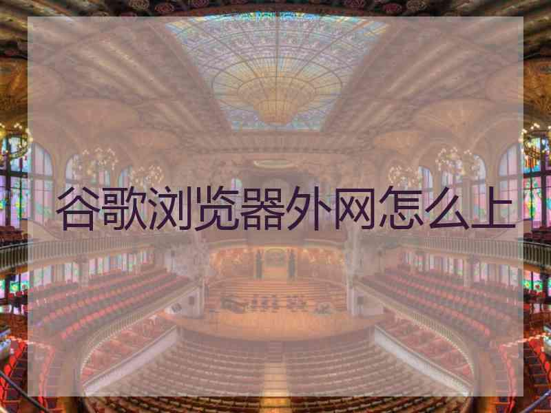 谷歌浏览器外网怎么上