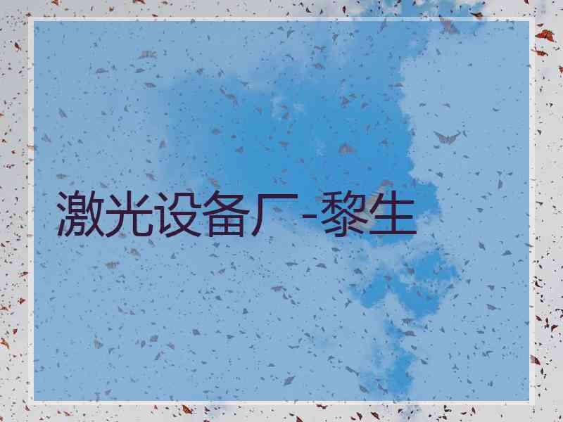 激光设备厂-黎生
