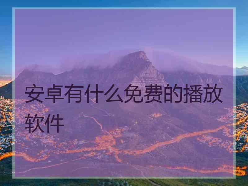 安卓有什么免费的播放软件