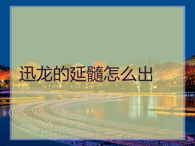 迅龙的延髓怎么出