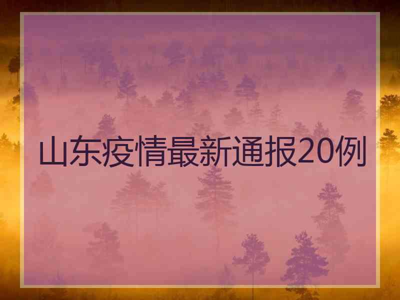 山东疫情最新通报20例