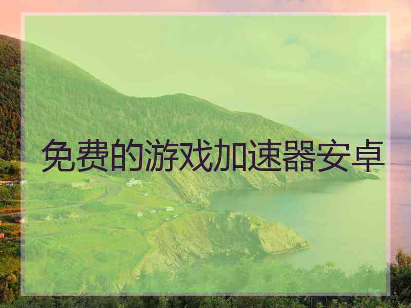 免费的游戏加速器安卓