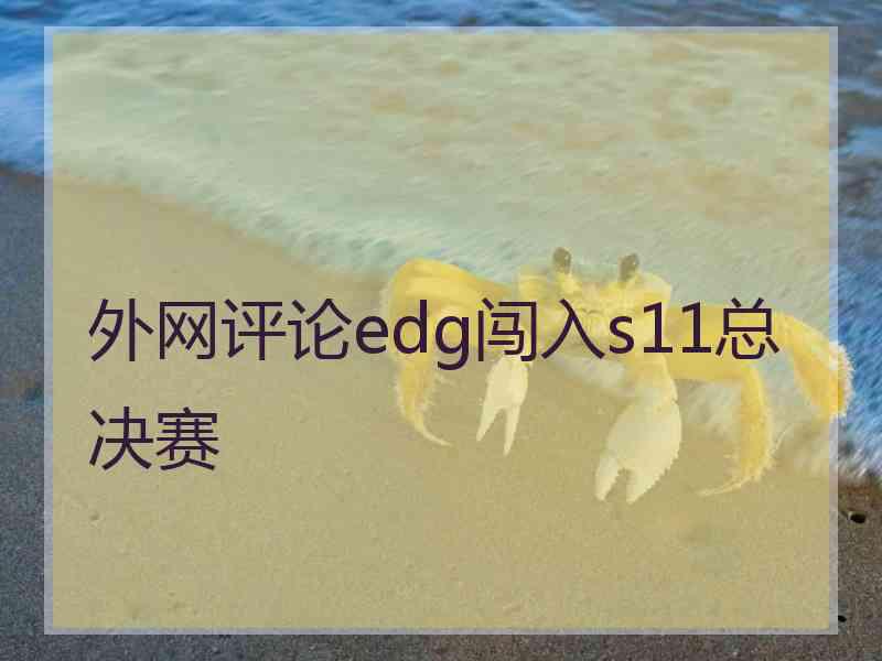外网评论edg闯入s11总决赛