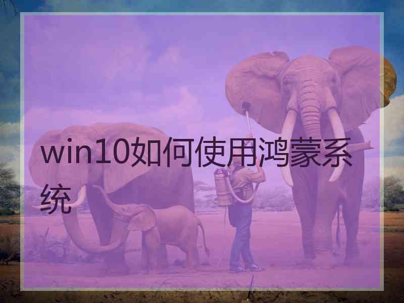 win10如何使用鸿蒙系统