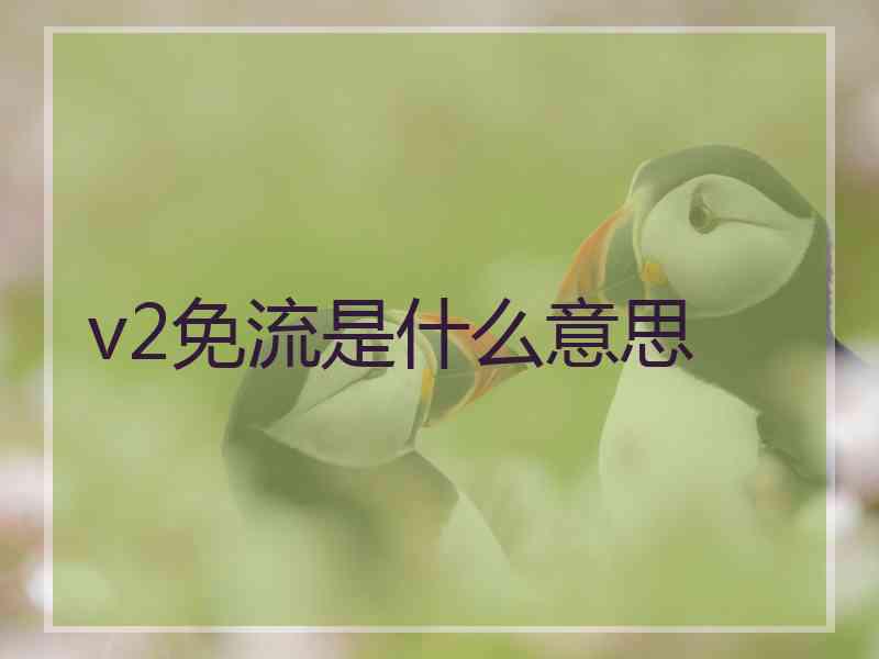 v2免流是什么意思